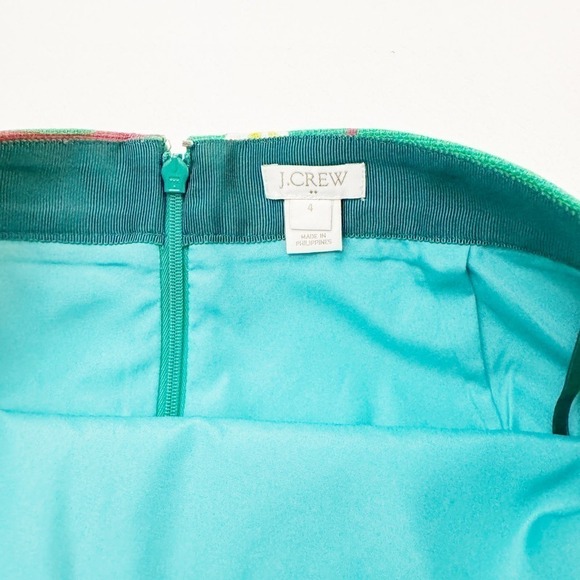 J. Crew Flower Patterned Pencil Skirt Green Multi SZ4 - Picture 6 of 6